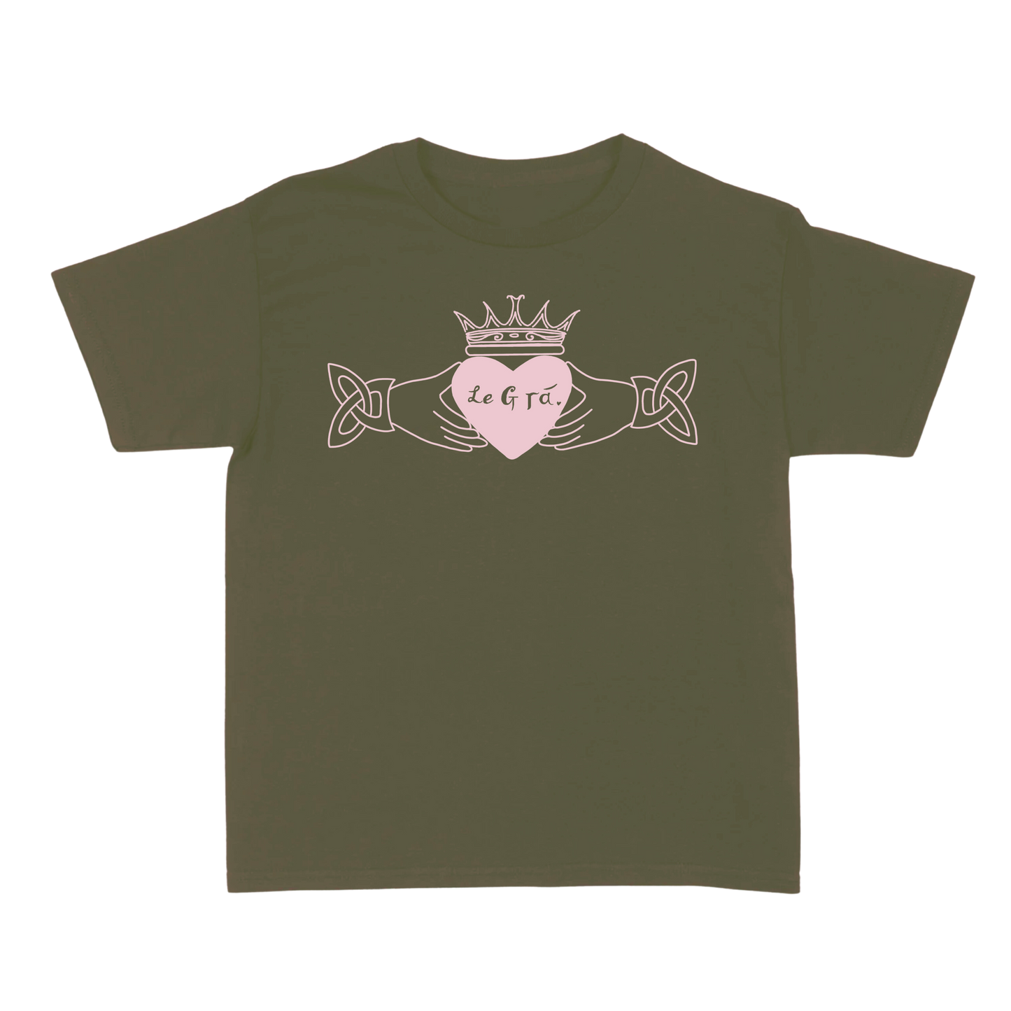 Le Grá Boxy Baby Tee in Military Green