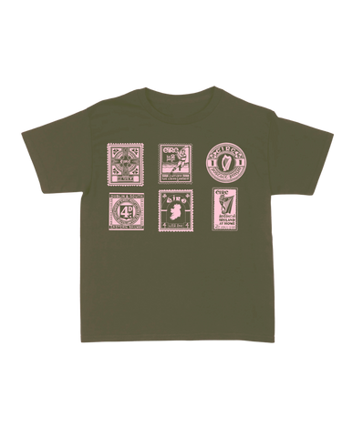 Vintage Stamp in Military Green