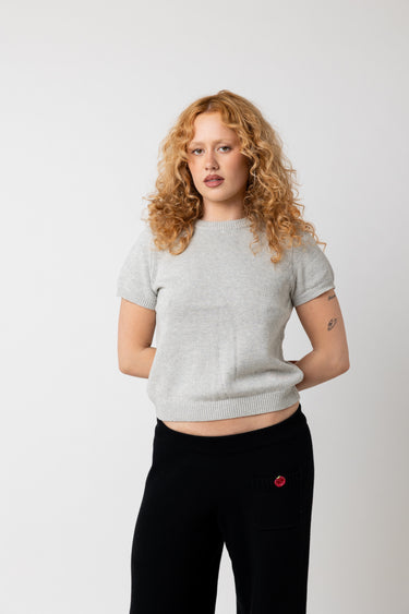Annie Knit Tee in Grey