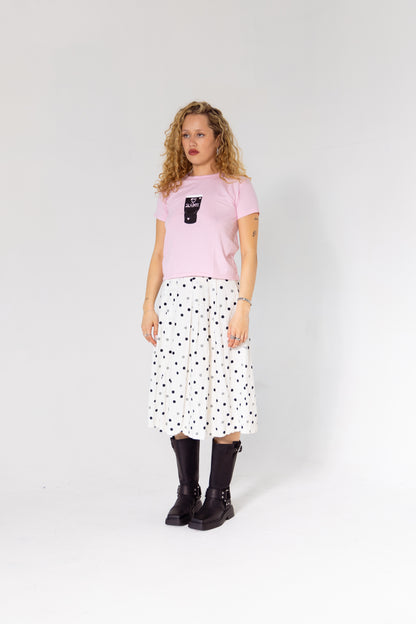Sláinte Boxy Baby Tee in Baby Pink