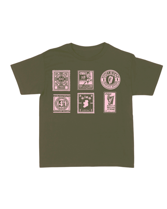 Vintage Stamp in Military Green