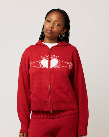Red Claddagh Knit Cardigan
