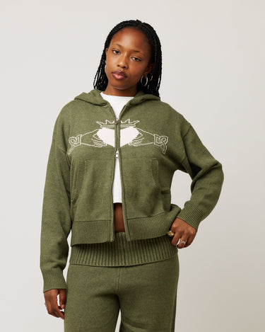 Green Claddagh Knit Cardigan