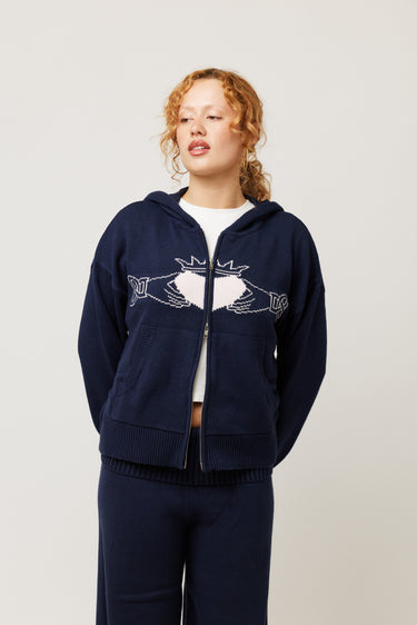 Navy Claddagh Knit Cardigan