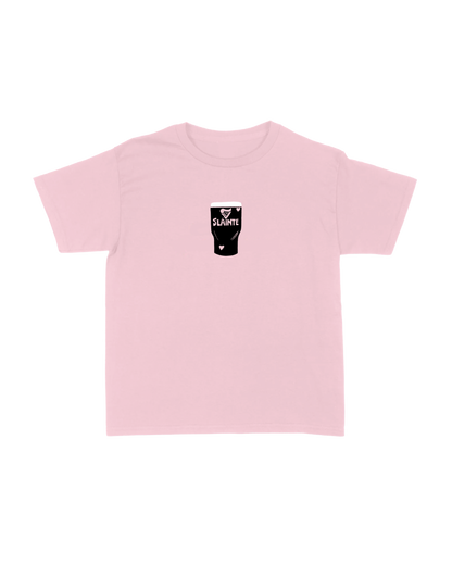 Sláinte Boxy Baby Tee in Baby Pink