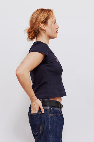 Le Grá Baby Tee Navy