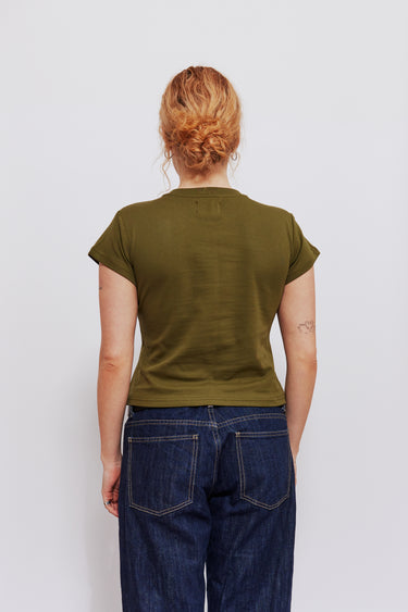 Vintage Stamp Baby Tee Green