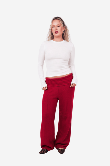 Red Knit Pants